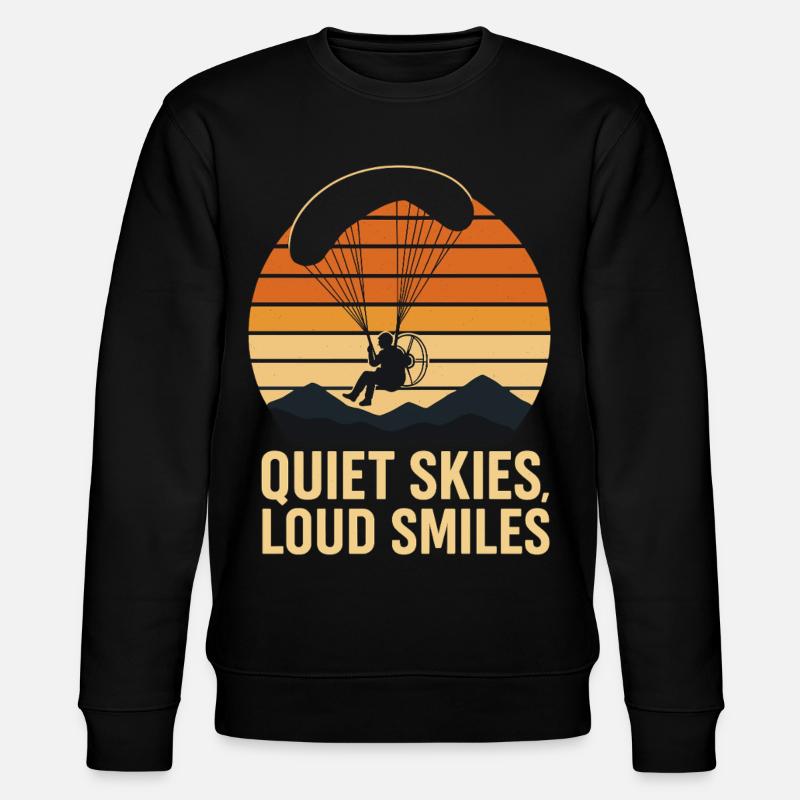 Ruhige Himmel, Laute Lächeln Paragliding - Stanley/Stella Unisex Bio-Sweatshirt CHANGER  - Schwarz