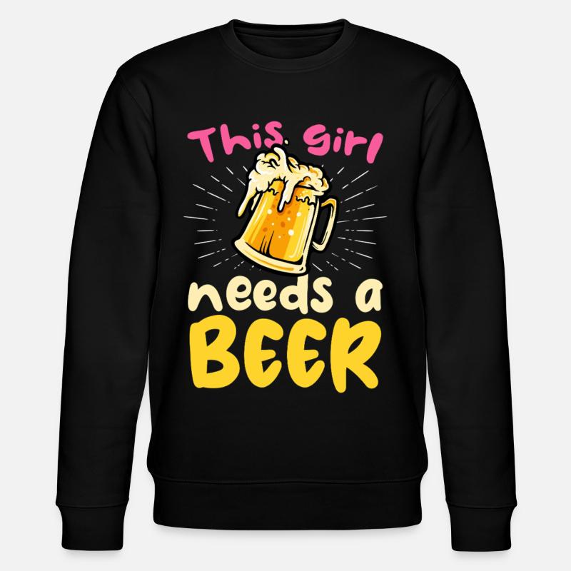 Dieses Mädchen braucht ein Bier - Stanley/Stella Unisex Bio-Sweatshirt CHANGER  - Schwarz