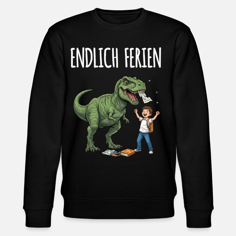 Endlich Ferien Dino Spaß - Stanley/Stella Unisex Bio-Sweatshirt CHANGER - Schwarz
