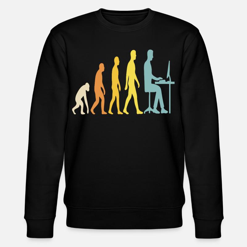 Technische Evolution am Schreibtisch - Stanley/Stella Unisex Bio-Sweatshirt CHANGER  - Schwarz