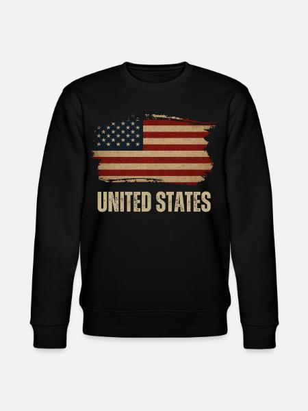 Grunge flag of America, proud American - Stanley/Stella CHANGER Unisex Organic Sweatshirt - black