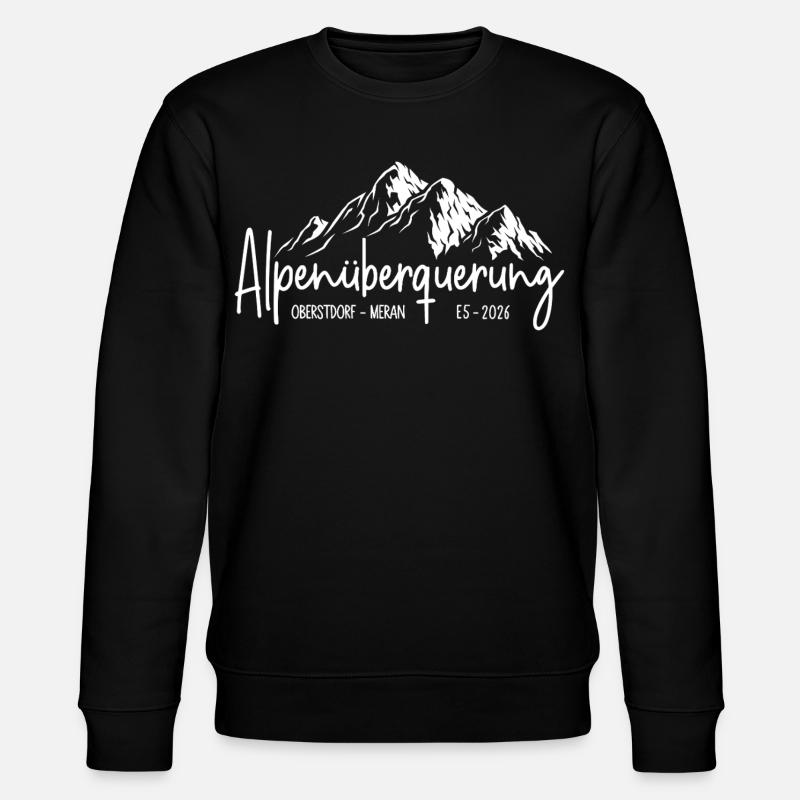 Alpenüberquerung 2026 E5 Oberstdorf Meran - Stanley/Stella Unisex Bio-Sweatshirt CHANGER  - Schwarz