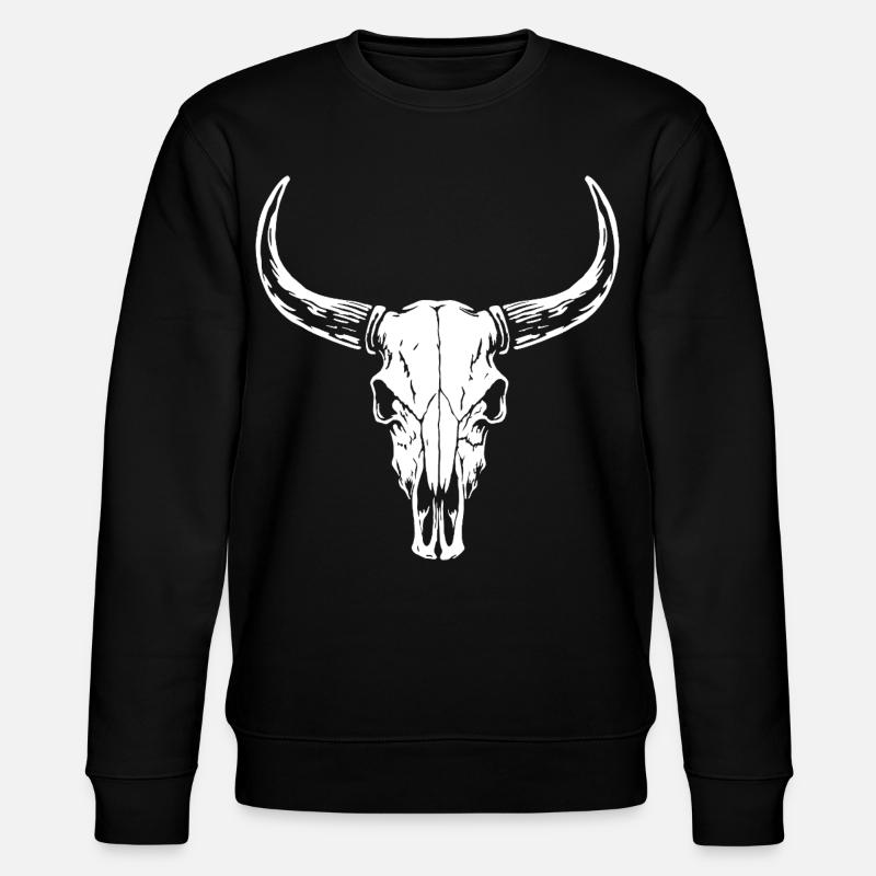 Stier Schädel Silhouette - Western Style - Stanley/Stella Unisex Bio-Sweatshirt CHANGER - Schwarz