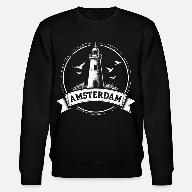 Leuchtturm Amsterdam Maritimes  - Stanley/Stella Unisex Bio-Sweatshirt CHANGER  - Schwarz