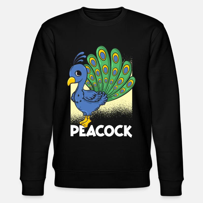 Pfau Cartoon - Stanley/Stella Unisex Bio-Sweatshirt CHANGER  - Schwarz
