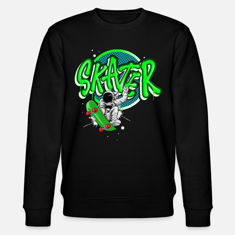 Skateboard Astronaut - Stanley/Stella Unisex Bio-Sweatshirt CHANGER  - Schwarz