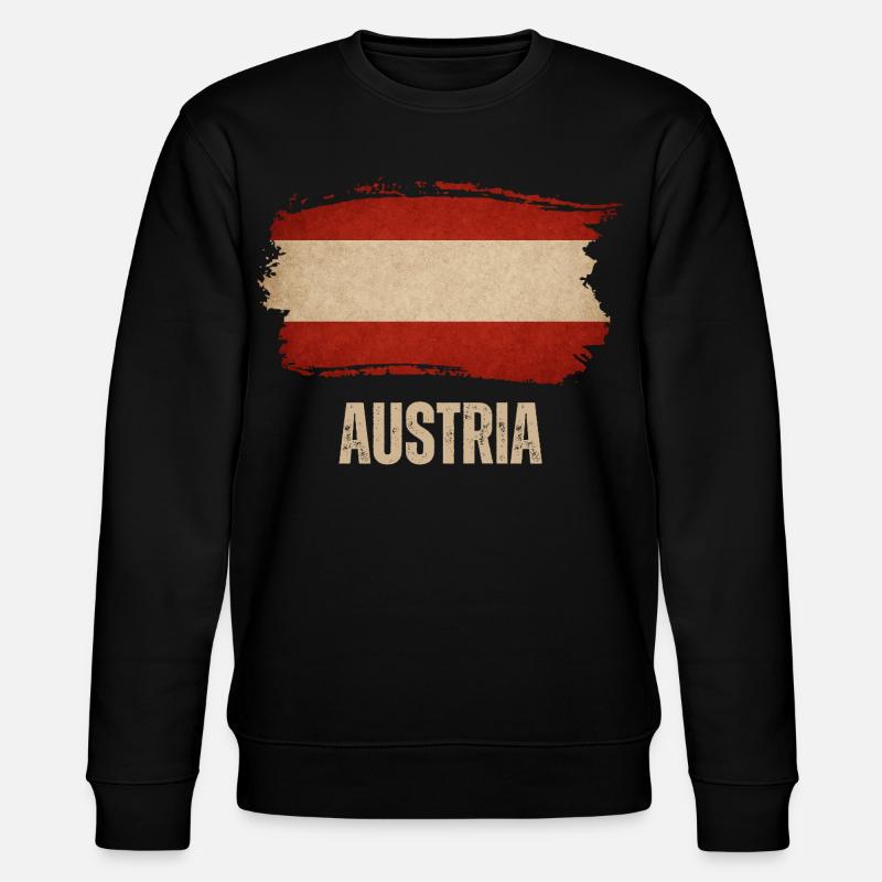Austrian grunge flag, Austrian pride - Stanley/Stella CHANGER Unisex Organic Sweatshirt - black