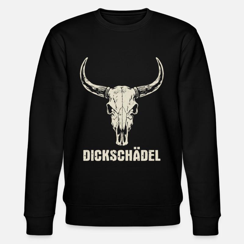 Stierkopf Schädel mit Hörnern - Dickschädel - Stanley/Stella Unisex Bio-Sweatshirt CHANGER  - Schwarz