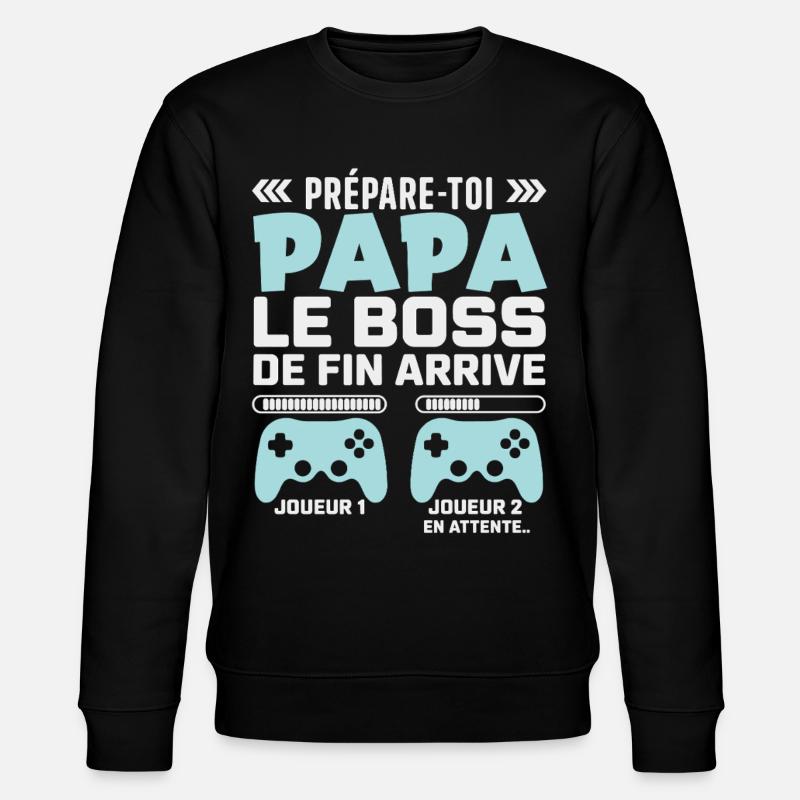Design Humor Gaming Werdender Vater - Stanley/Stella Unisex Bio-Sweatshirt CHANGER  - Schwarz