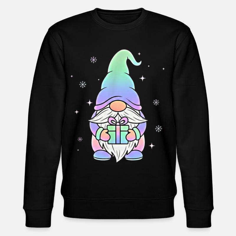 Christmas Gnome Pastel Gradient - Stanley/Stella CHANGER Unisex Organic Sweatshirt - black
