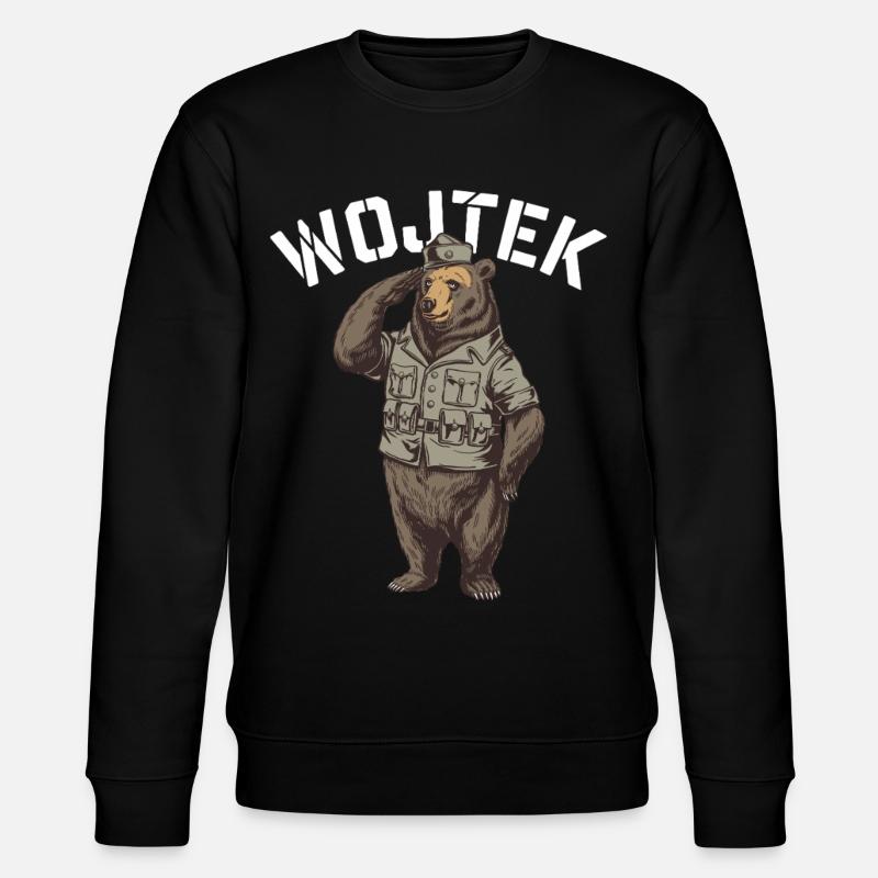 Wojtek Explorer Bear - Stanley/Stella CHANGER Unisex Organic Sweatshirt - black