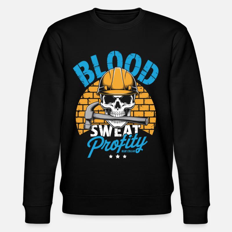 Blue Collar Arbeiter Handwerk Bauarbeiter - Stanley/Stella Unisex Bio-Sweatshirt CHANGER  - Schwarz