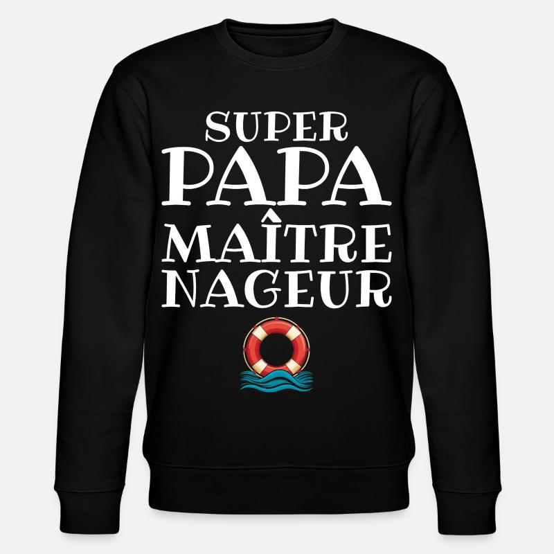 MNS Super Papa Rettungsschwimmer - Stanley/Stella Unisex Bio-Sweatshirt CHANGER  - Schwarz