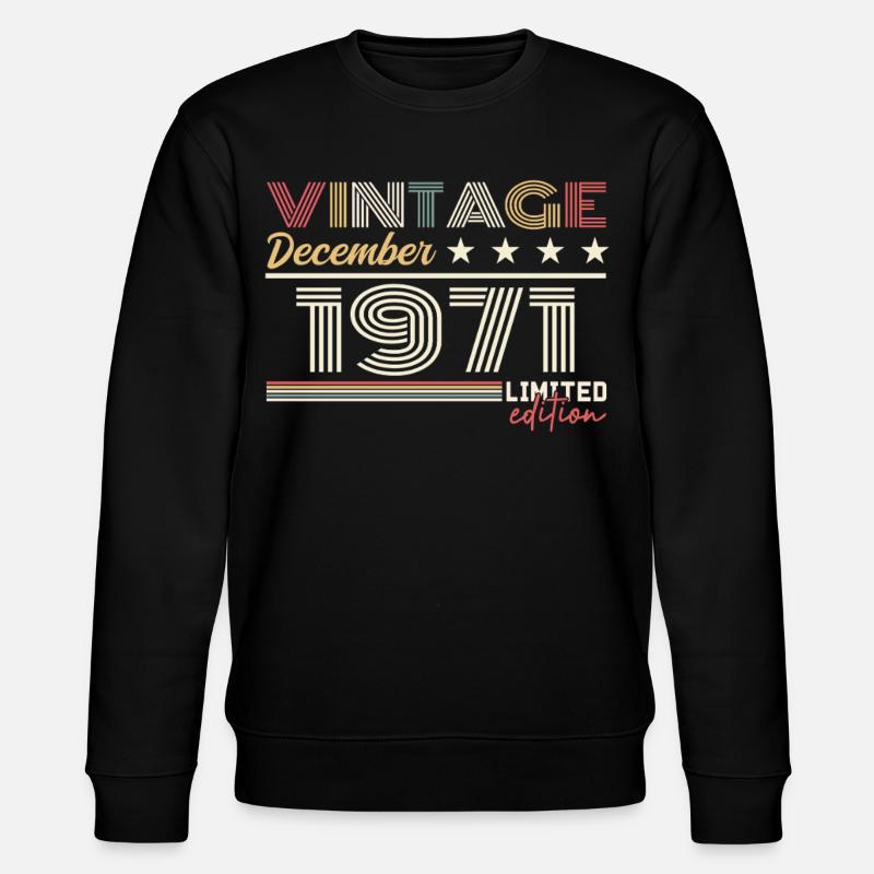 Cadeau Décembre 1971 - Sweat bio CHANGER Stanley/Stella Unisexe - noir