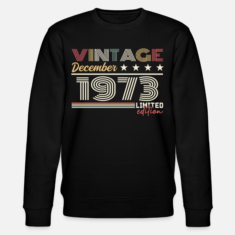 Dezember 1973 Geschenk - Stanley/Stella Unisex Bio-Sweatshirt CHANGER  - Schwarz