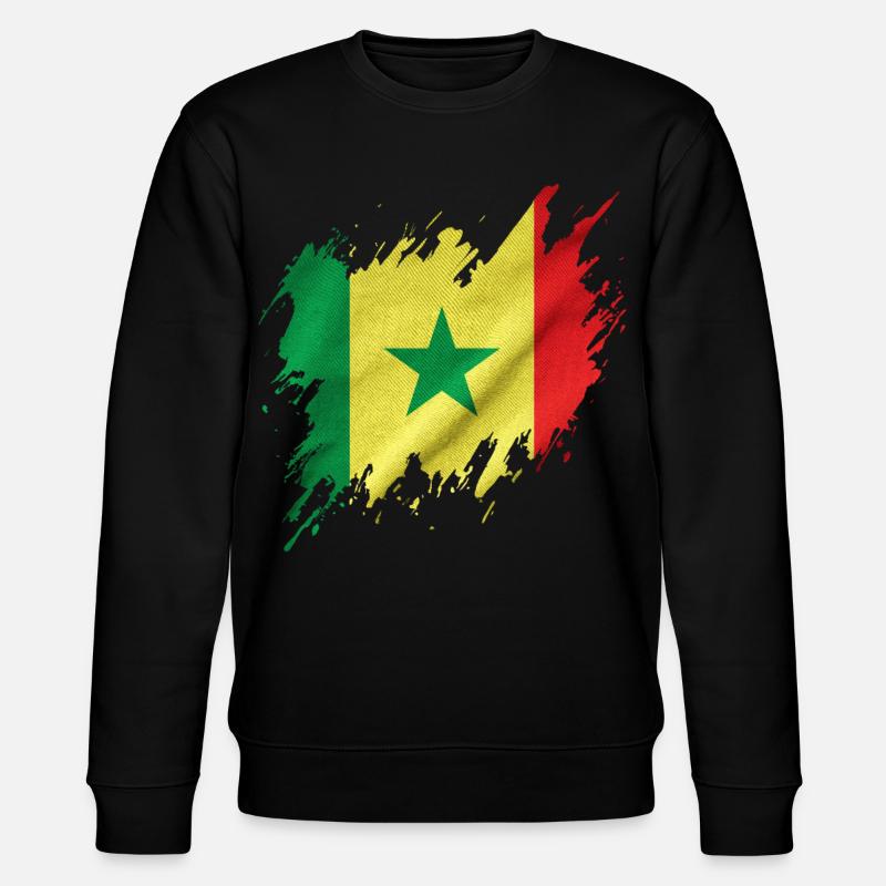 Drapeau du Sénégal, style déchiré - Sweat bio CHANGER Stanley/Stella Unisexe - noir