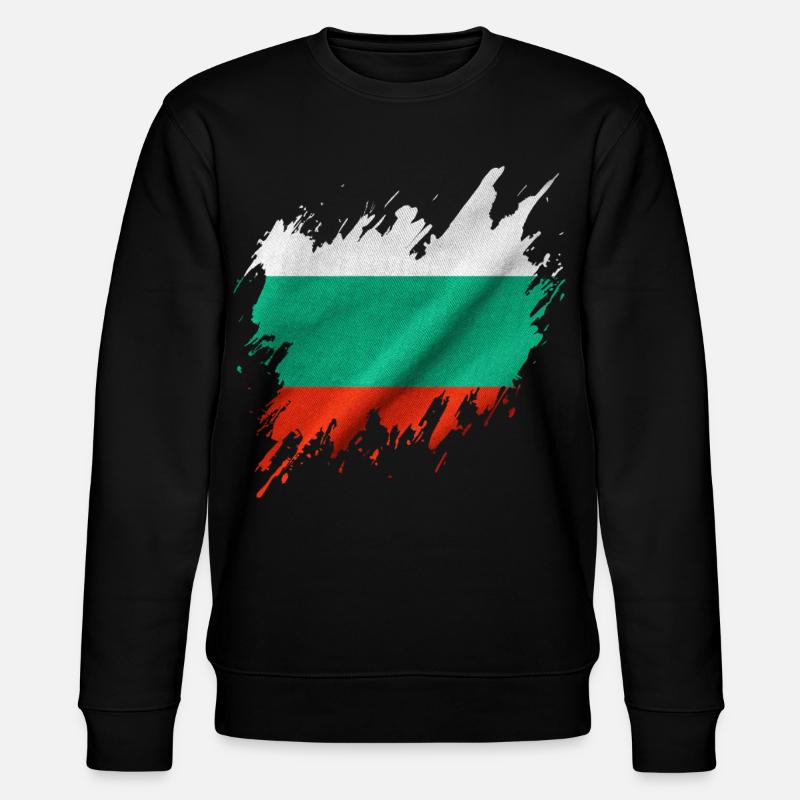 Bulgarian flag, torn style - Stanley/Stella CHANGER Unisex Organic Sweatshirt - black