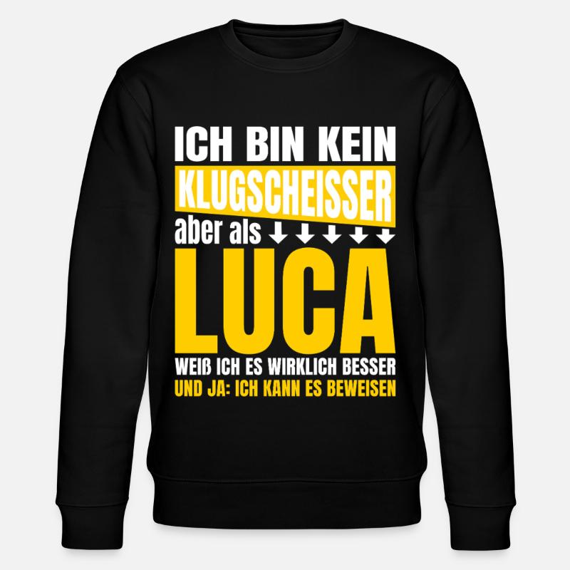Luca Klugscheißer - Stanley/Stella Unisex Bio-Sweatshirt CHANGER  - Schwarz