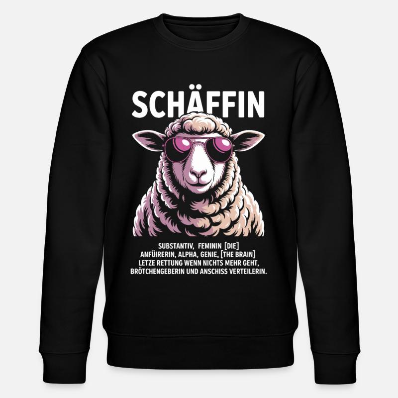 Schäffin Chefin Lustiges Schaf-Motiv - Sweat bio CHANGER Stanley/Stella Unisexe - noir