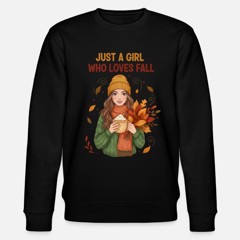 Das Mädchen, das den Herbst liebt - Stanley/Stella Unisex Bio-Sweatshirt CHANGER  - Schwarz
