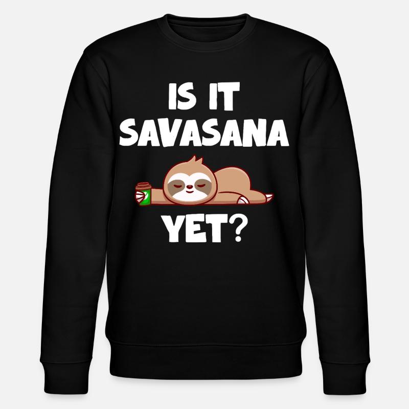 Savasana Break Relaxed Sloth - Stanley/Stella CHANGER Unisex Organic Sweatshirt - black