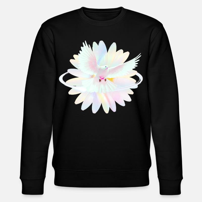 Pastel dove in rainbow light - Stanley/Stella CHANGER Unisex Organic Sweatshirt - black