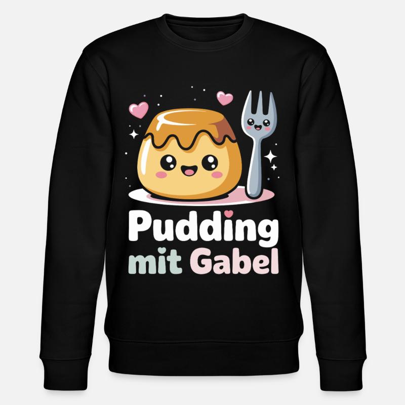 Pudding Mit Gabel - Stanley/Stella Unisex Bio-Sweatshirt CHANGER  - Schwarz