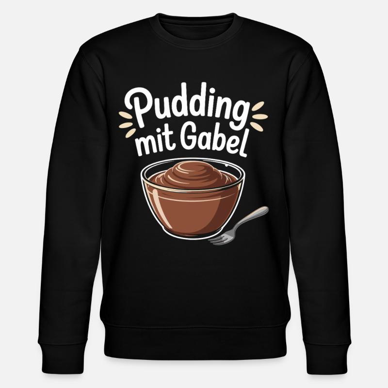 Pudding with fork - Stanley/Stella CHANGER Unisex Organic Sweatshirt - black