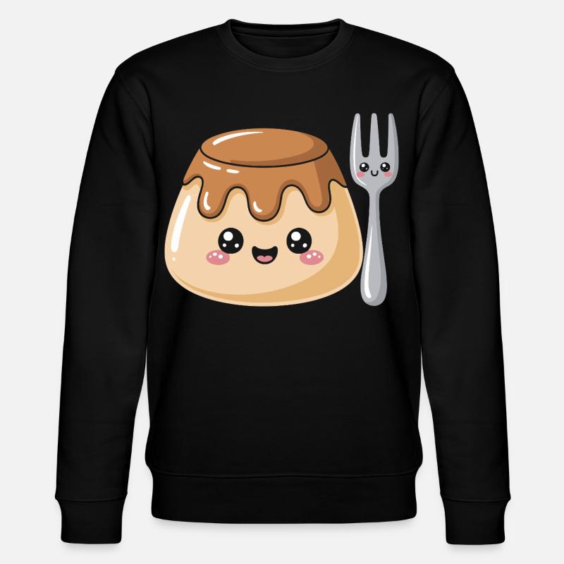 Pudding Mit Gabel - Stanley/Stella Unisex Bio-Sweatshirt CHANGER  - Schwarz