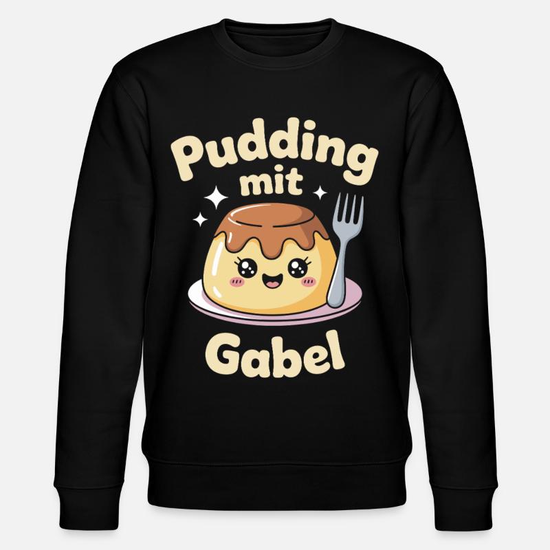 Pudding with fork - Stanley/Stella CHANGER Unisex Organic Sweatshirt - black