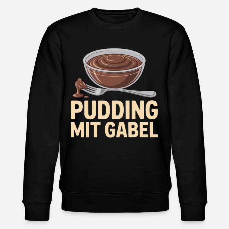 Pudding Mit Gabel - Stanley/Stella Unisex Bio-Sweatshirt CHANGER  - Schwarz