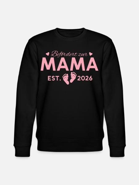 Befördert zur Mama 2026 Mutterschaft - Stanley/Stella Unisex Bio-Sweatshirt CHANGER - Schwarz