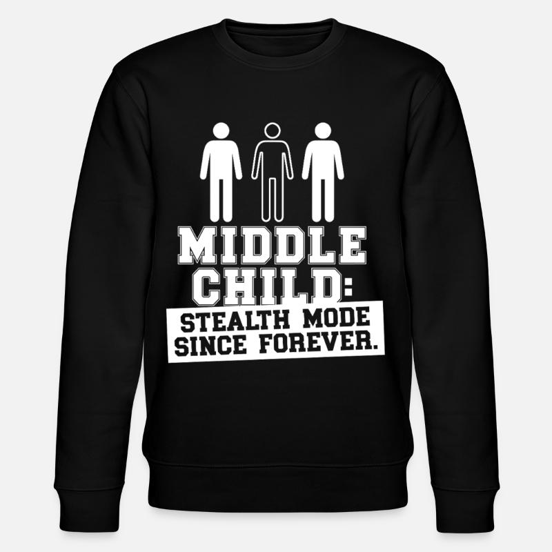 Mittelkind Mittleres Kind Bruder Schwester - Stanley/Stella Unisex Bio-Sweatshirt CHANGER  - Schwarz