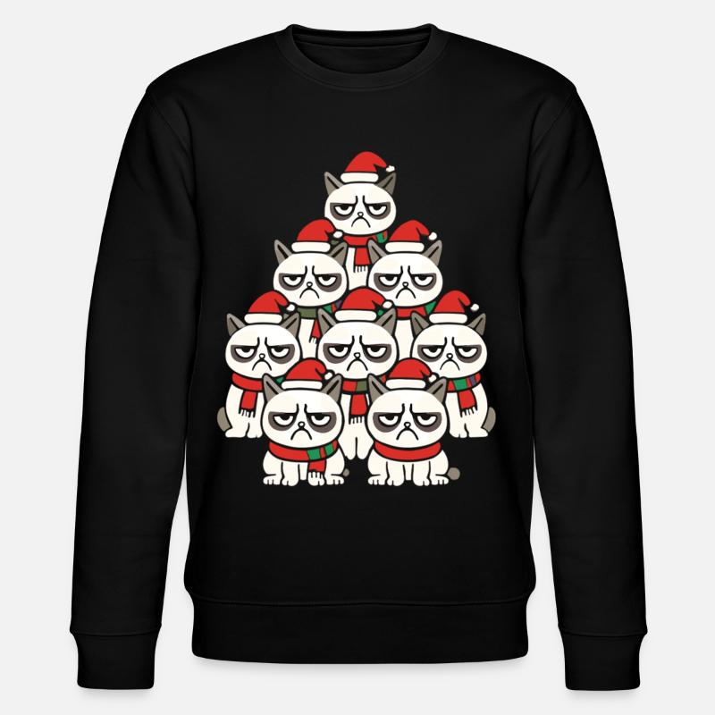 Grumpy Christmas Cats – Lustiges Katzen - Stanley/Stella CHANGER Unisex Organic Sweatshirt - black