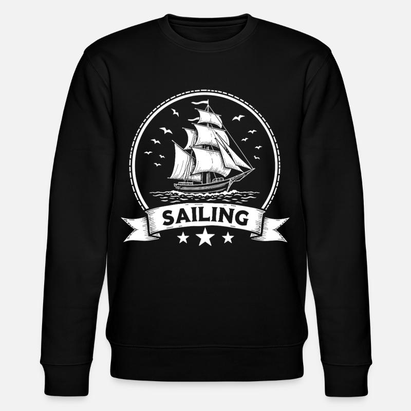 Sailing Sailing Ship Maritim Ahoy - Stanley/Stella CHANGER Unisex Organic Sweatshirt - black