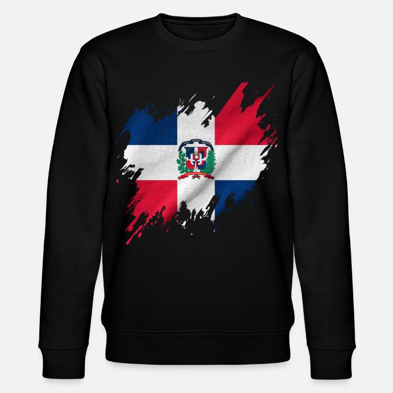 Drapeau dominicain, style déchiré - Sweat bio CHANGER Stanley/Stella Unisexe - noir