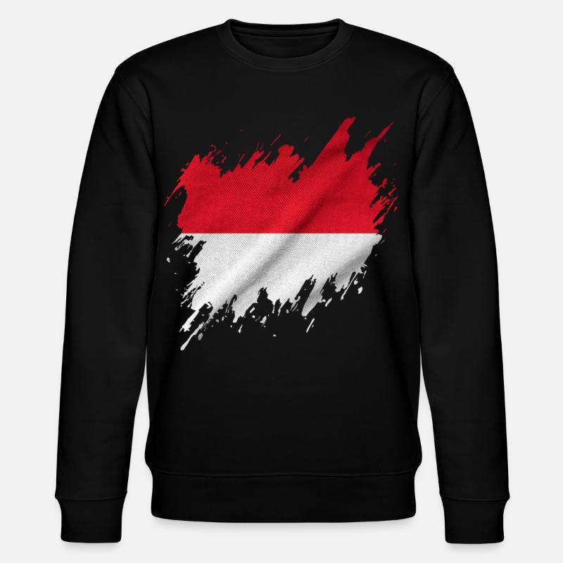 Indonesian flag, torn style - Stanley/Stella CHANGER Unisex Organic Sweatshirt - black
