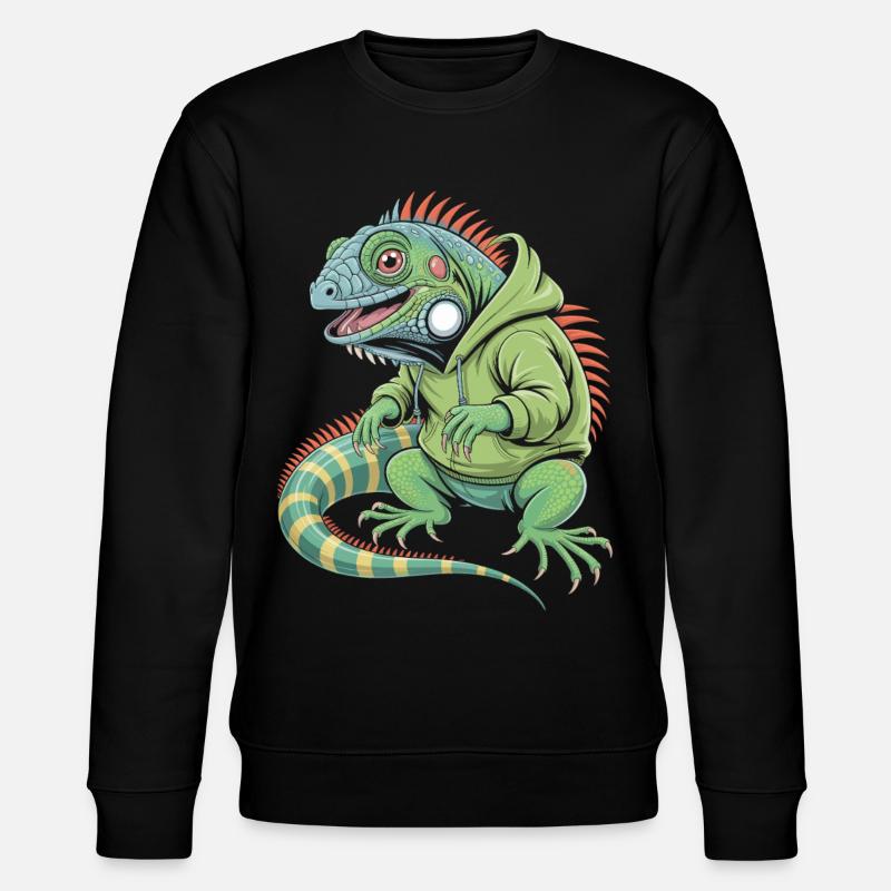 Iguane cool avec sweat à capuche - Sweat bio CHANGER Stanley/Stella Unisexe - noir
