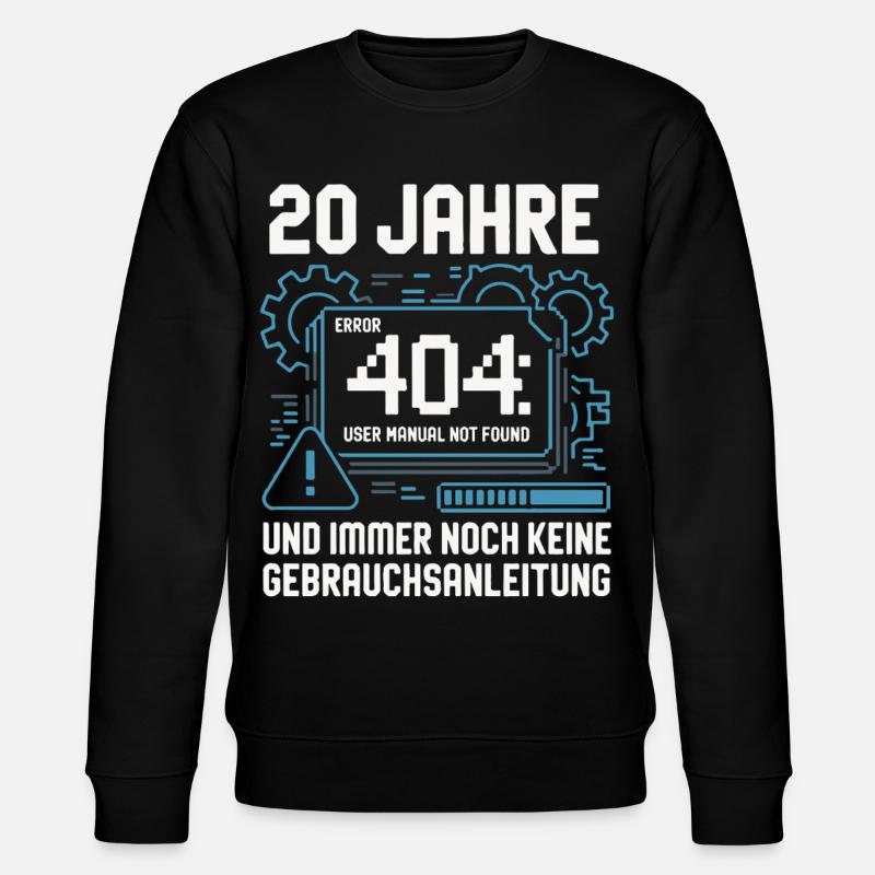 20 Jahre Technik 404 Fehler - Stanley/Stella Unisex Bio-Sweatshirt CHANGER  - Schwarz