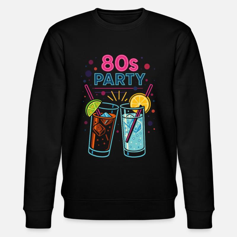 80s Party Neon Drinks - Stanley/Stella Unisex Bio-Sweatshirt CHANGER  - Schwarz