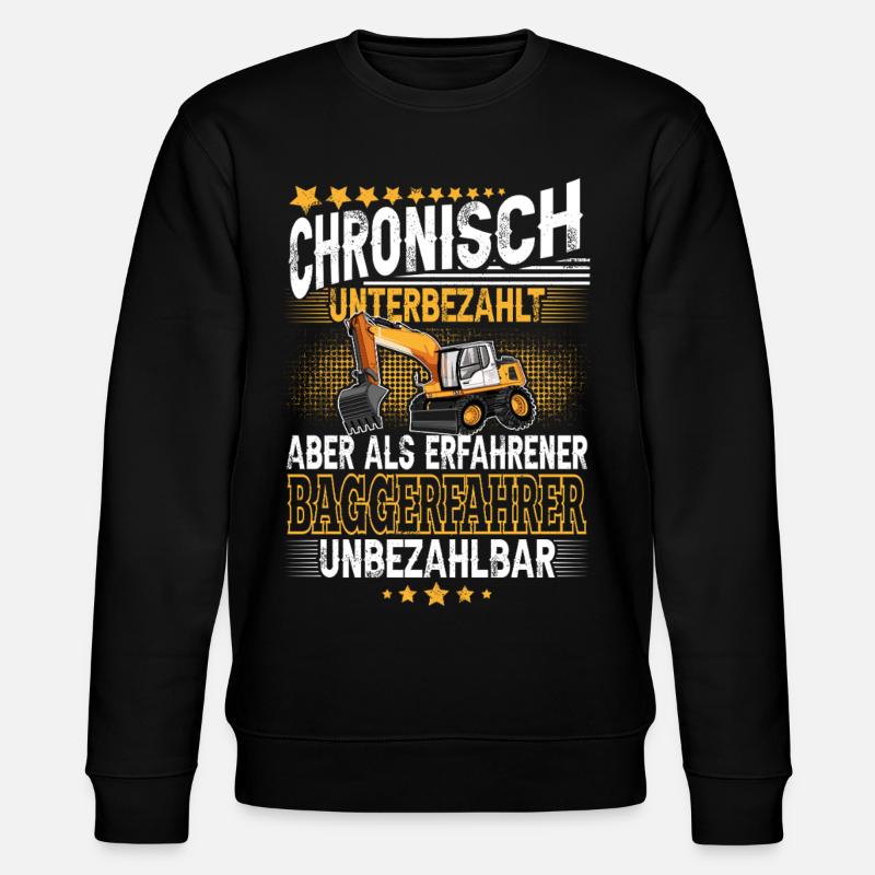 Baggerfahrer - Stanley/Stella Unisex Bio-Sweatshirt CHANGER  - Schwarz