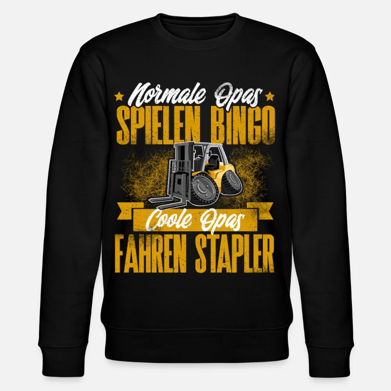 Opa Staplerfahrer - Stanley/Stella Unisex Bio-Sweatshirt CHANGER  - Schwarz
