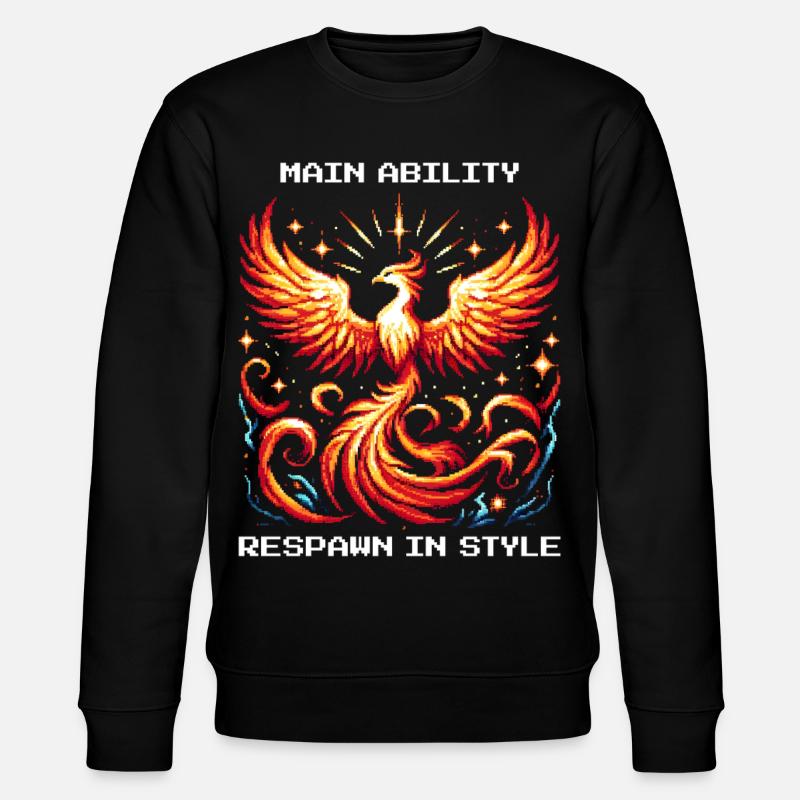 Hauptfähigkeit: Respawn mit Stil | Phönix - Stanley/Stella Unisex Bio-Sweatshirt CHANGER  - Schwarz