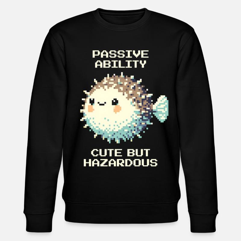 Passiv: süß, doch gefährlich | Kugelfisch - Stanley/Stella CHANGER Unisex Organic Sweatshirt - black