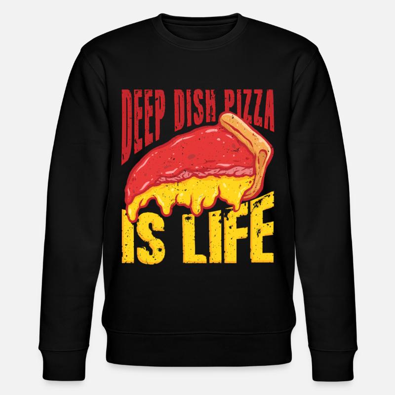 Deep Dish Pizza Is Life Chicargo - Stanley/Stella Unisex Bio-Sweatshirt CHANGER  - Schwarz