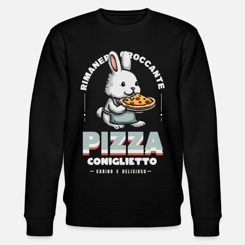 Bunny Pizza - Stanley/Stella CHANGER Unisex Organic Sweatshirt - black