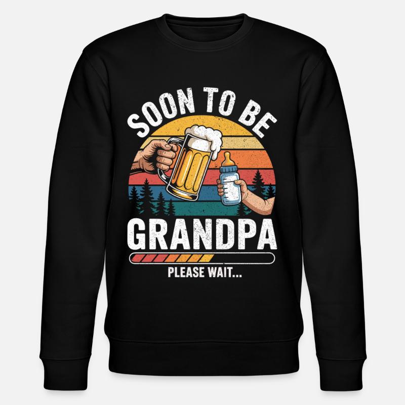 Werdender Opa loading zukünftiger Großvater - Stanley/Stella Unisex Bio-Sweatshirt CHANGER  - Schwarz
