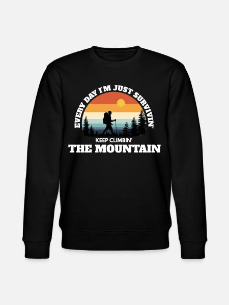Keep Climbing The Mountain – Deep Adventure Sunset - Stanley/Stella CHANGER Unisex Organic Sweatshirt - black