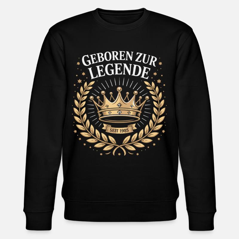 Geboren zur Legende Krone - Stanley/Stella Unisex Bio-Sweatshirt CHANGER - Schwarz
