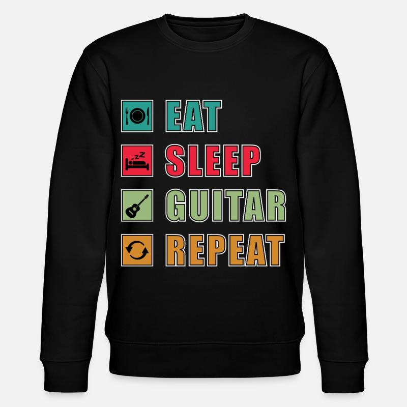 Eat Sleep Guitar Repeat - Stanley/Stella Unisex Bio-Sweatshirt CHANGER  - Schwarz